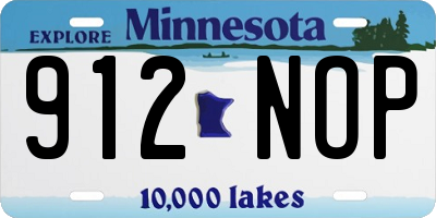 MN license plate 912NOP