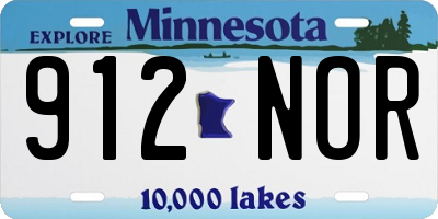 MN license plate 912NOR