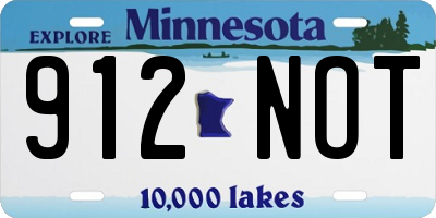 MN license plate 912NOT