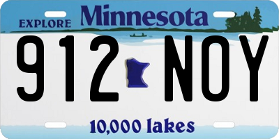 MN license plate 912NOY