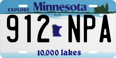 MN license plate 912NPA