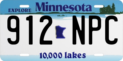 MN license plate 912NPC