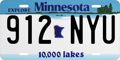 MN license plate 912NYU