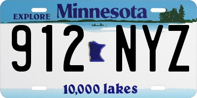 MN license plate 912NYZ