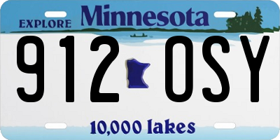 MN license plate 912OSY