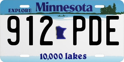 MN license plate 912PDE