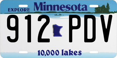 MN license plate 912PDV
