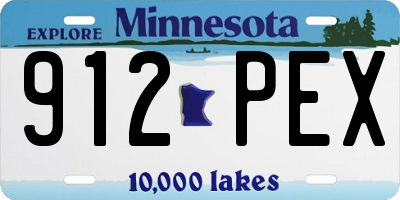 MN license plate 912PEX