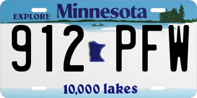 MN license plate 912PFW