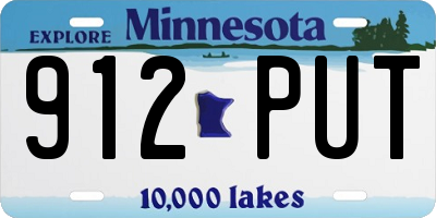 MN license plate 912PUT