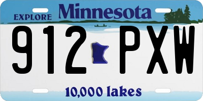MN license plate 912PXW