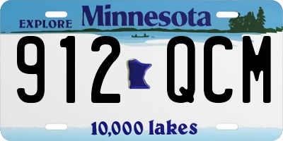 MN license plate 912QCM