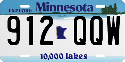 MN license plate 912QQW