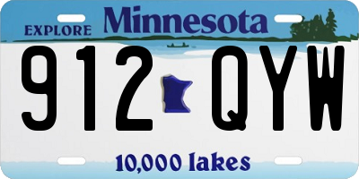 MN license plate 912QYW