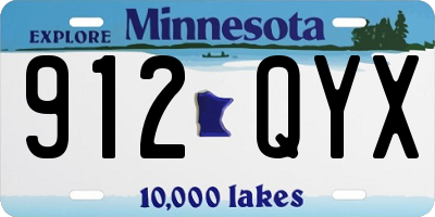 MN license plate 912QYX