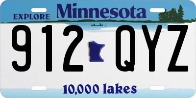 MN license plate 912QYZ