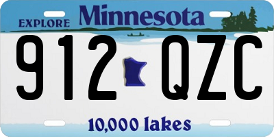 MN license plate 912QZC
