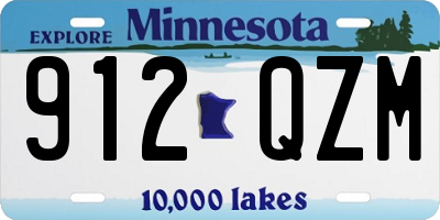 MN license plate 912QZM