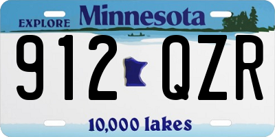 MN license plate 912QZR