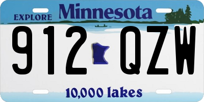 MN license plate 912QZW