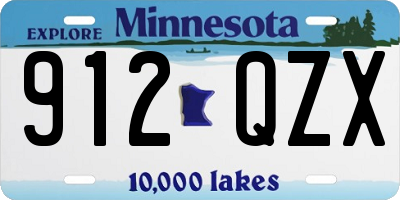 MN license plate 912QZX