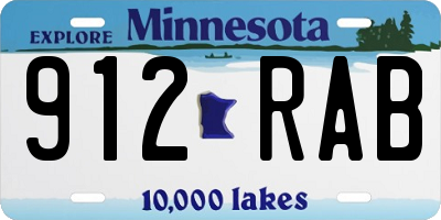 MN license plate 912RAB