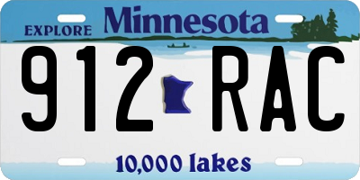 MN license plate 912RAC