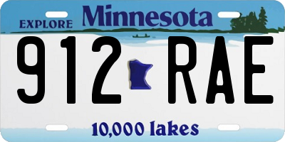 MN license plate 912RAE