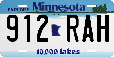 MN license plate 912RAH