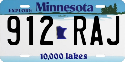 MN license plate 912RAJ