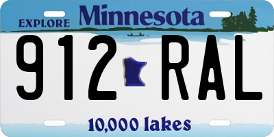 MN license plate 912RAL