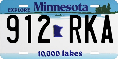 MN license plate 912RKA