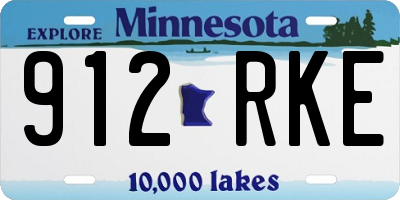 MN license plate 912RKE