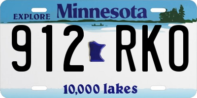 MN license plate 912RKO