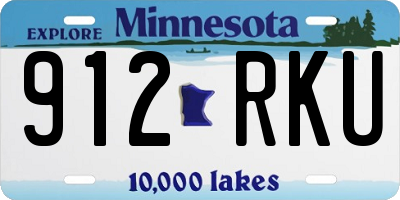 MN license plate 912RKU