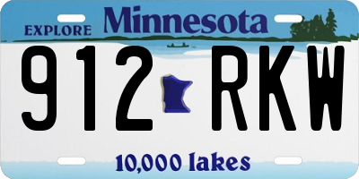 MN license plate 912RKW