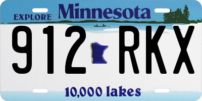 MN license plate 912RKX