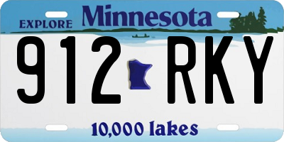 MN license plate 912RKY