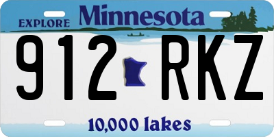 MN license plate 912RKZ