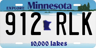MN license plate 912RLK