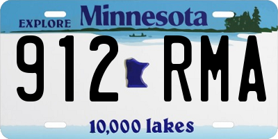MN license plate 912RMA