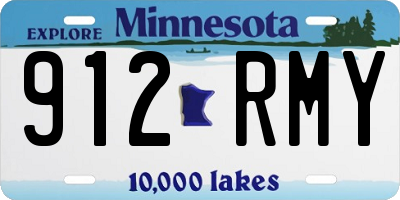 MN license plate 912RMY