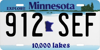 MN license plate 912SEF