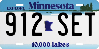 MN license plate 912SET
