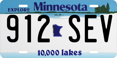 MN license plate 912SEV