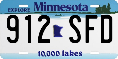 MN license plate 912SFD