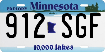 MN license plate 912SGF
