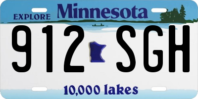 MN license plate 912SGH