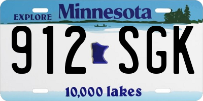 MN license plate 912SGK