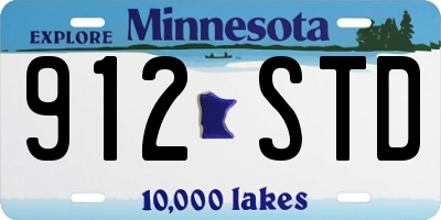 MN license plate 912STD